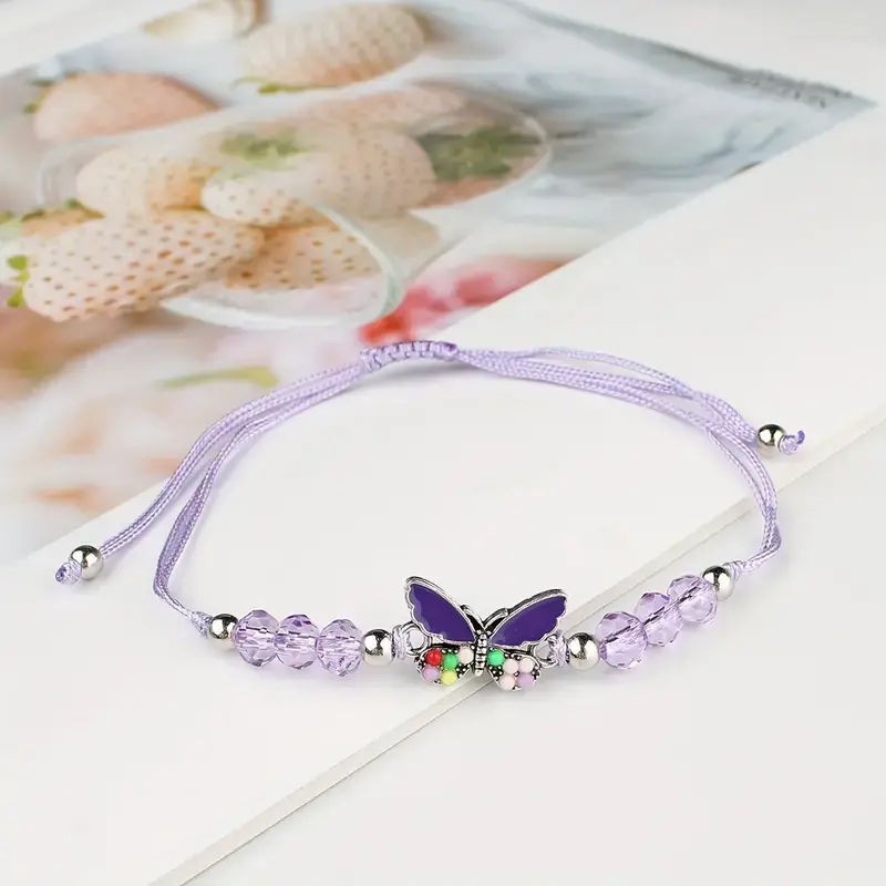 1. Butterfly Bracelet Set - Adjustable Braided Rope Chain4.webp