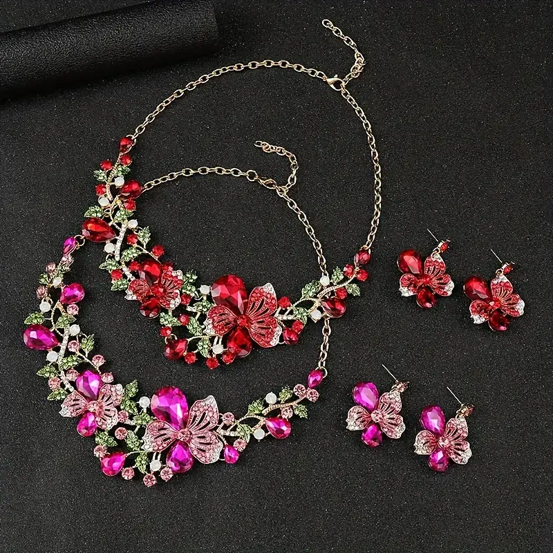 7. Colorful Floral Jewelry Set for Wedding3.webp