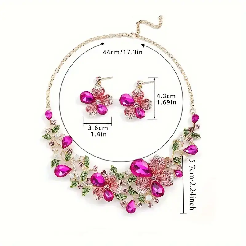 7. Colorful Floral Jewelry Set for Wedding4.webp