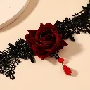 No..4 Gothic Choker Necklace adjustable Black Lace.webp