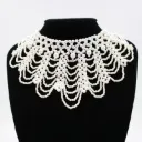 No.8  White Color Pearl Necklace Set..webp