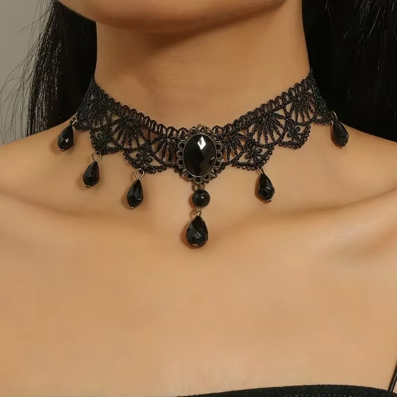 No.10 Ball Charm Lace Choker...webp
