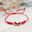 TM00093-Butterfly Bracelet Set - Adjustable Braided Rope Chain