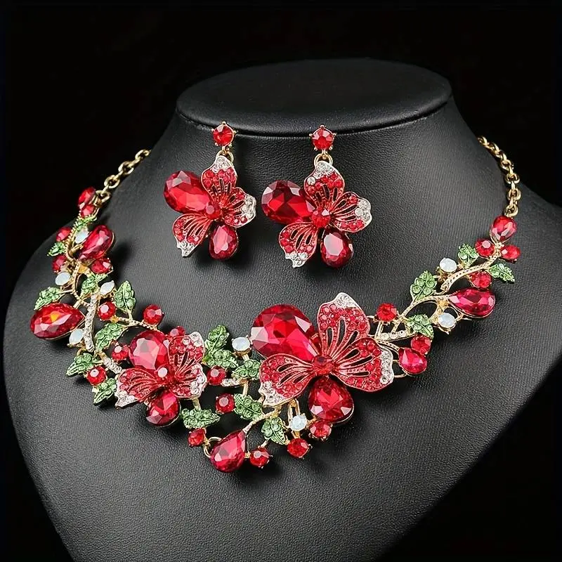 TM00091-Colorful Floral Jewelry Set for Wedding