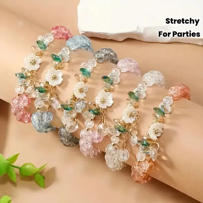 TM00115-Crystal Bracelet with Flower