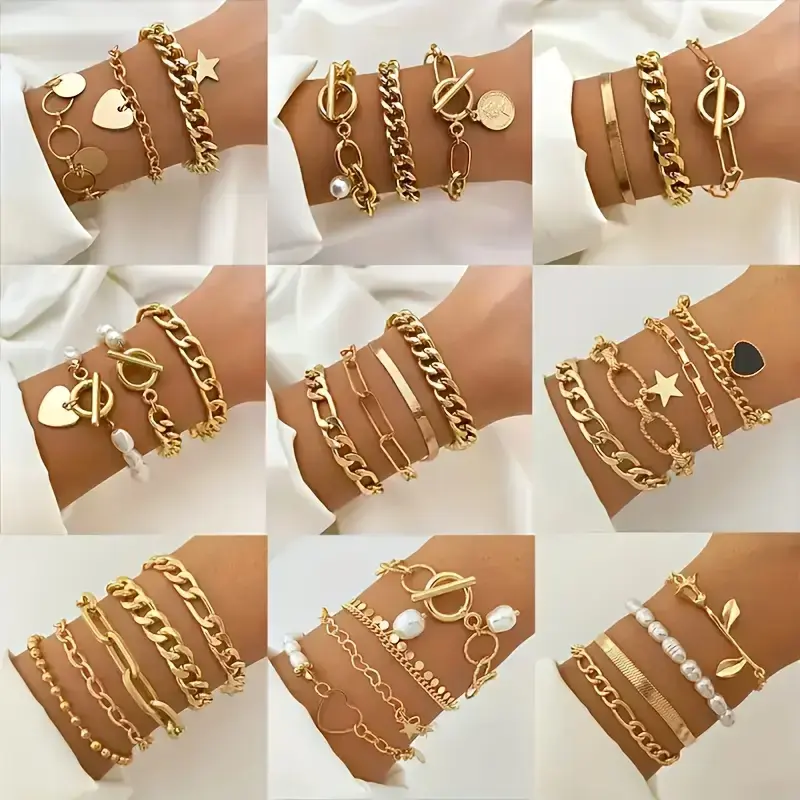  TM00104-Gold Covering Item Bracelet Set
