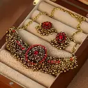 TM00123- Vintage Bohemian Earrings and Necklace Set 