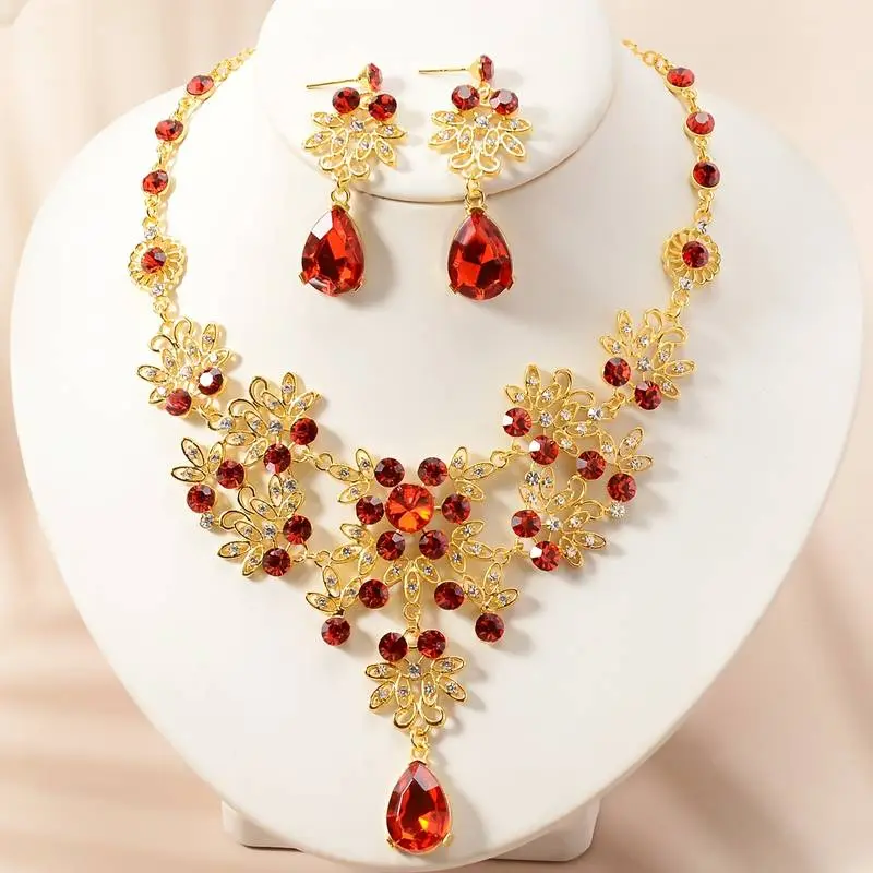 TM00087-Bridal Jewelry Set Necklace and Earrings 