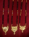 WH152-0000434 - Mangal Sutra-Black beads &large locket