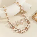 TM00129-Two-Piece Set, French-Style Vintage Court Earrings and Necklace Set
