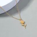 TM00131-Gold Plated Rose Flower pendent Necklace