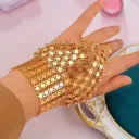 TM00134-Gold Plated Hand chain Bracelet