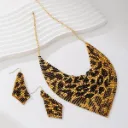TM00137-Gold Plated mesh Necklace& Earrings Set