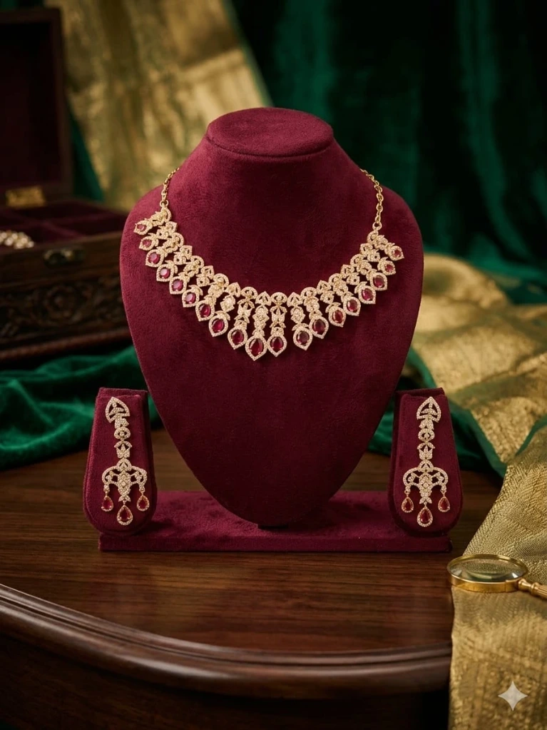 PJ595-Ad Neclace Set with Errings