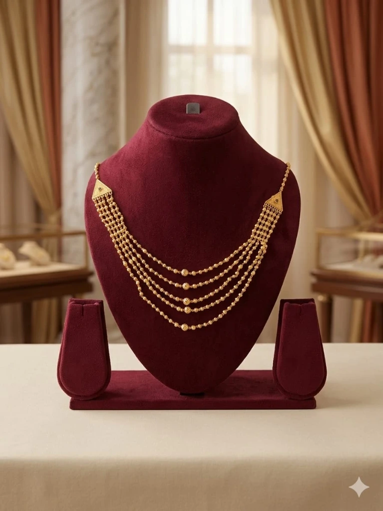 PJ596-5 Layer  Ball Neclace